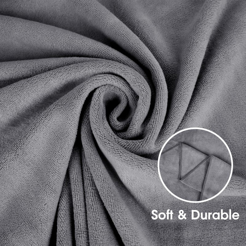 JML Microfiber Bath Towels, Bath Towel Set (6 Pack, 27" x 55") - Extra Absorbent and Fast Drying,Multipurpose Microfiber Towel for Bath, Beach, Pool, Sports, Yoga - Grey - Image 3